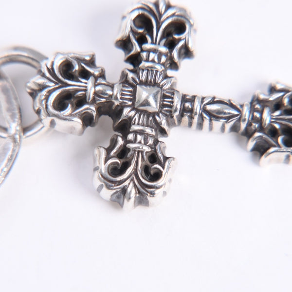 CHROME HEARTS クロムハーツ キーチャーム XSフィリグリークロスウィズスプリット シルバー925 美品 中古 4a008256