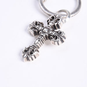 CHROME HEARTS クロムハーツ キーチャーム XSフィリグリークロスウィズスプリット シルバー925 美品 中古 4a008256