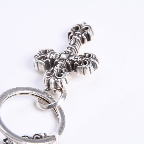 CHROME HEARTS クロムハーツ キーチャーム XSフィリグリークロスウィズスプリット シルバー925 美品 中古 4a008256