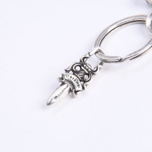 CHROME HEARTS クロムハーツ キーチャーム XSフィリグリークロスウィズスプリット シルバー925 美品 中古 4a008256
