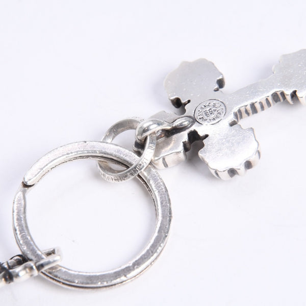 CHROME HEARTS クロムハーツ キーチャーム XSフィリグリークロスウィズスプリット シルバー925 美品 中古 4a008256