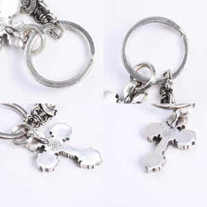 CHROME HEARTS クロムハーツ キーチャーム XSフィリグリークロスウィズスプリット シルバー925 美品 中古 4a008256