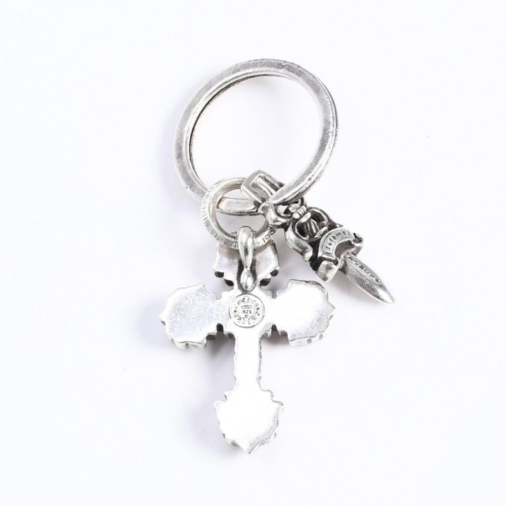 CHROME HEARTS クロムハーツ キーチャーム XSフィリグリークロスウィズスプリット シルバー925 美品 中古 4a008256