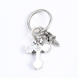 CHROME HEARTS クロムハーツ キーチャーム XSフィリグリークロスウィズスプリット シルバー925 美品 中古 4a008256