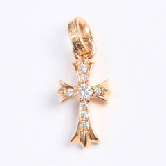 極美品 CHROME HEARTS クロムハーツ 22k CHクロス ベビーファット チャーム ペンダントトップ 重量約2.78g ゴールド ダイヤモンド 2004 22k刻印 中古 4a007281