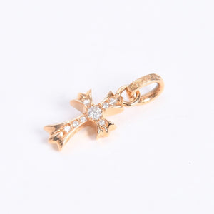 極美品 CHROME HEARTS クロムハーツ 22k CHクロス ベビーファット チャーム ペンダントトップ 重量約2.78g ゴールド ダイヤモンド 2004 22k刻印 中古 4a007281