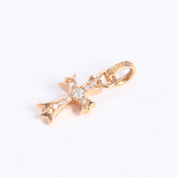 極美品 CHROME HEARTS クロムハーツ 22k CHクロス ベビーファット チャーム ペンダントトップ 重量約2.78g ゴールド ダイヤモンド 2004 22k刻印 中古 4a007281
