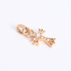 極美品 CHROME HEARTS クロムハーツ 22k CHクロス ベビーファット チャーム ペンダントトップ 重量約2.78g ゴールド ダイヤモンド 2004 22k刻印 中古 4a007281