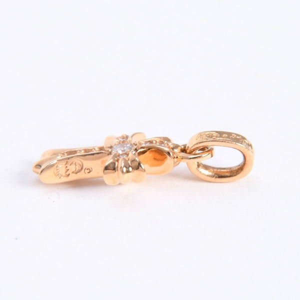 極美品 CHROME HEARTS クロムハーツ 22k CHクロス ベビーファット チャーム ペンダントトップ 重量約2.78g ゴールド ダイヤモンド 2004 22k刻印 中古 4a007281