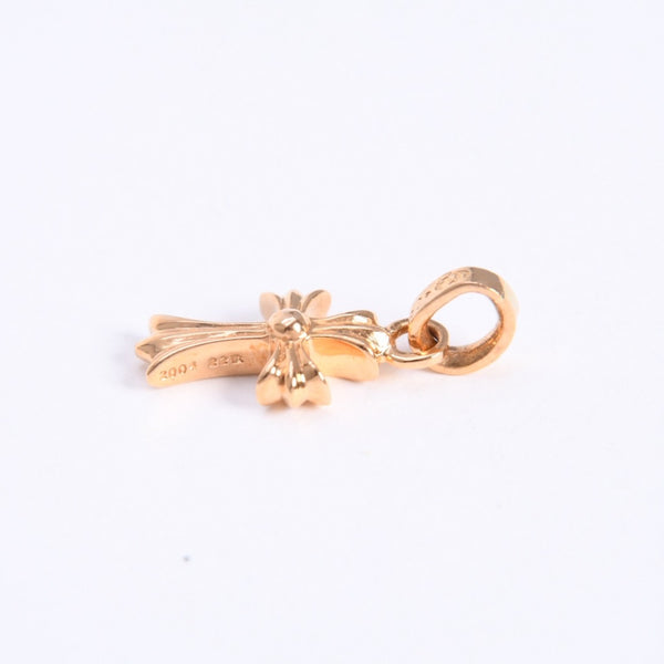 極美品 CHROME HEARTS クロムハーツ 22k CHクロス ベビーファット チャーム ペンダントトップ 重量約2.78g ゴールド ダイヤモンド 2004 22k刻印 中古 4a007281