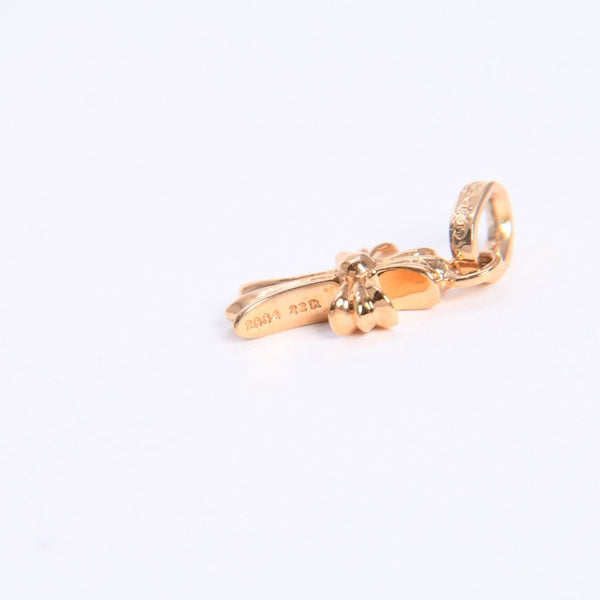 極美品 CHROME HEARTS クロムハーツ 22k CHクロス ベビーファット チャーム ペンダントトップ 重量約2.78g ゴールド ダイヤモンド 2004 22k刻印 中古 4a007281