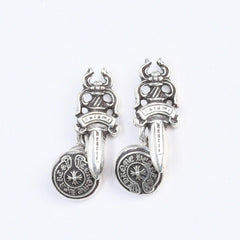 極美品 CHROME HEARTS クロムハーツ DAGGER CUFFLINKS ダガー ホースシュー カフス カフリンクス 重量約12.88g シルバー925 中古 4a008212