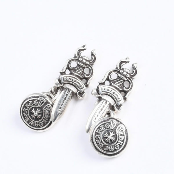 極美品 CHROME HEARTS クロムハーツ DAGGER CUFFLINKS ダガー ホースシュー カフス カフリンクス 重量約12.88g シルバー925 中古 4a008212