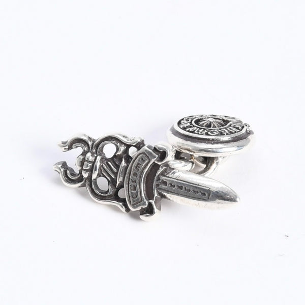 極美品 CHROME HEARTS クロムハーツ DAGGER CUFFLINKS ダガー ホースシュー カフス カフリンクス 重量約12.88g シルバー925 中古 4a008212