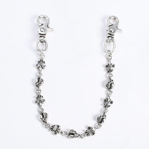 CHROME HEARTS クロムハーツ ショート 2クリップ BSフレア ハートリンク ウォレットチェーン 重量167.32g 全長43cm 美品 中古 4a008225