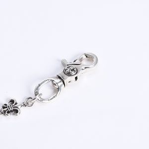 CHROME HEARTS クロムハーツ ショート 2クリップ BSフレア ハートリンク ウォレットチェーン 重量167.32g 全長43cm 美品 中古 4a008225