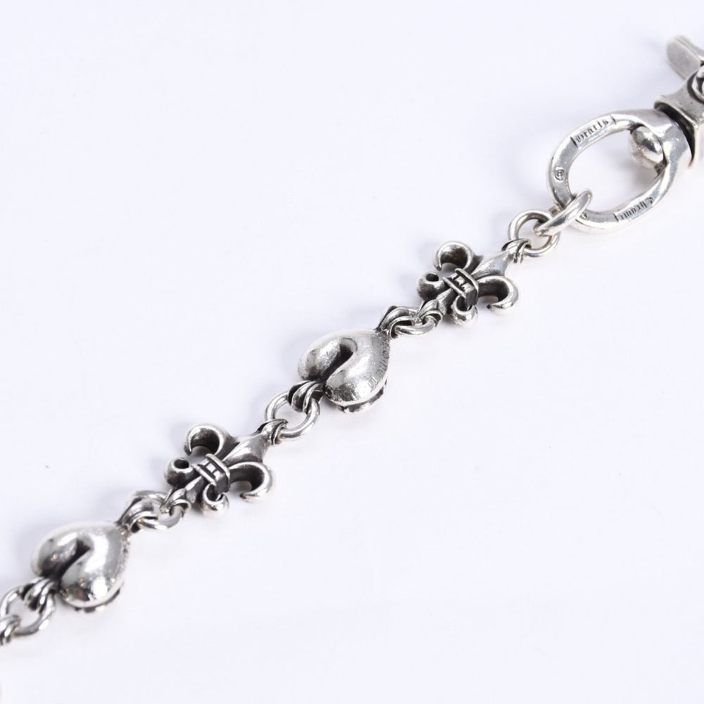 CHROME HEARTS クロムハーツ ショート 2クリップ BSフレア ハートリンク ウォレットチェーン 重量167.32g 全長43cm 美品 中古 4a008225