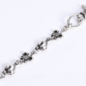CHROME HEARTS クロムハーツ ショート 2クリップ BSフレア ハートリンク ウォレットチェーン 重量167.32g 全長43cm 美品 中古 4a008225
