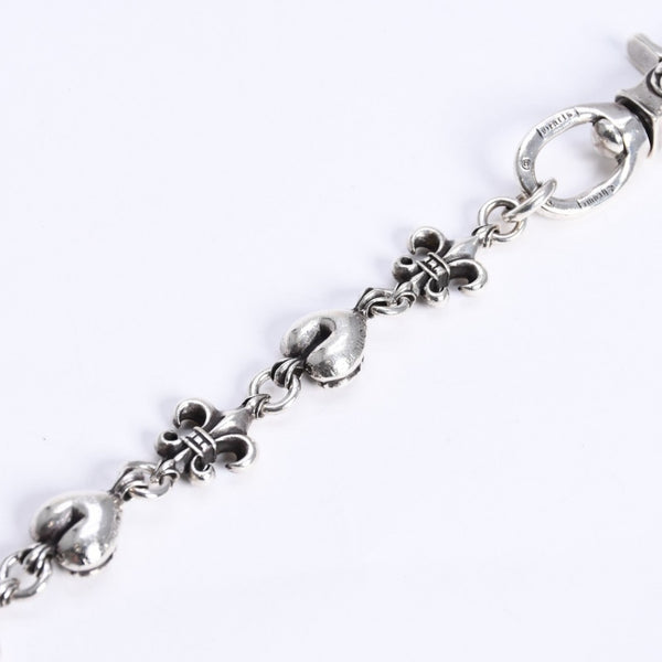 CHROME HEARTS クロムハーツ ショート 2クリップ BSフレア ハートリンク ウォレットチェーン 重量167.32g 全長43cm 美品 中古 4a008225