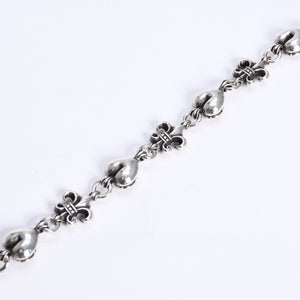 CHROME HEARTS クロムハーツ ショート 2クリップ BSフレア ハートリンク ウォレットチェーン 重量167.32g 全長43cm 美品 中古 4a008225