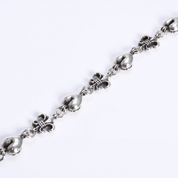 CHROME HEARTS クロムハーツ ショート 2クリップ BSフレア ハートリンク ウォレットチェーン 重量167.32g 全長43cm 美品 中古 4a008225