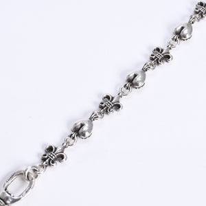 CHROME HEARTS クロムハーツ ショート 2クリップ BSフレア ハートリンク ウォレットチェーン 重量167.32g 全長43cm 美品 中古 4a008225