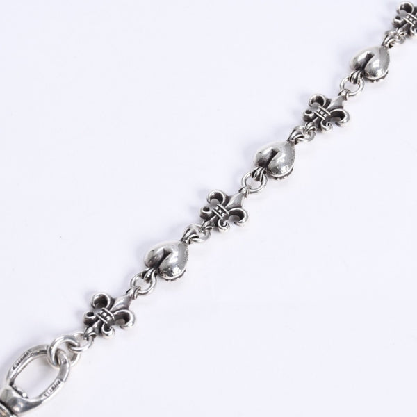 CHROME HEARTS クロムハーツ ショート 2クリップ BSフレア ハートリンク ウォレットチェーン 重量167.32g 全長43cm 美品 中古 4a008225