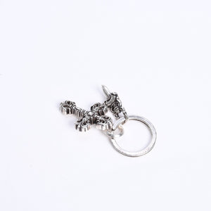 CHROME HEARTS クロムハーツ キーチャーム XSフィリグリークロスウィズスプリット シルバー925 美品 中古 4a008256