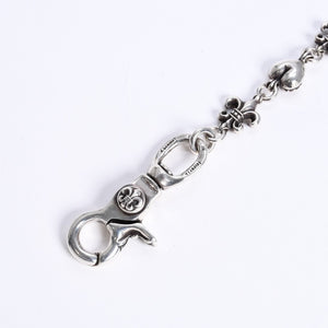 CHROME HEARTS クロムハーツ ショート 2クリップ BSフレア ハートリンク ウォレットチェーン 重量167.32g 全長43cm 美品 中古 4a008225