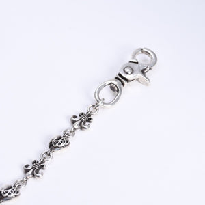 CHROME HEARTS クロムハーツ ショート 2クリップ BSフレア ハートリンク ウォレットチェーン 重量167.32g 全長43cm 美品 中古 4a008225