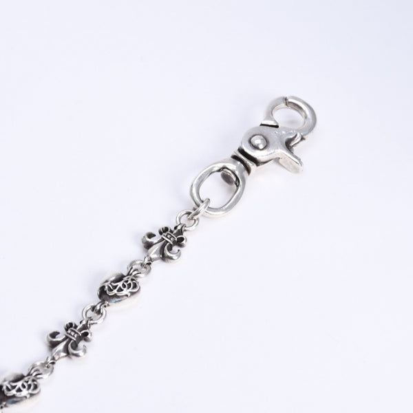 CHROME HEARTS クロムハーツ ショート 2クリップ BSフレア ハートリンク ウォレットチェーン 重量167.32g 全長43cm 美品 中古 4a008225