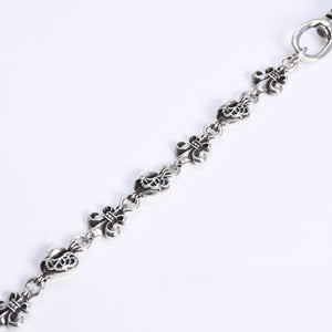 CHROME HEARTS クロムハーツ ショート 2クリップ BSフレア ハートリンク ウォレットチェーン 重量167.32g 全長43cm 美品 中古 4a008225