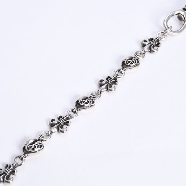 CHROME HEARTS クロムハーツ ショート 2クリップ BSフレア ハートリンク ウォレットチェーン 重量167.32g 全長43cm 美品 中古 4a008225
