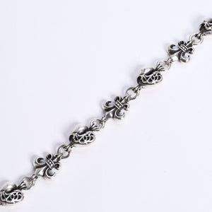 CHROME HEARTS クロムハーツ ショート 2クリップ BSフレア ハートリンク ウォレットチェーン 重量167.32g 全長43cm 美品 中古 4a008225