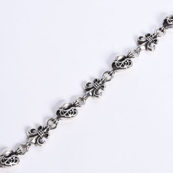 CHROME HEARTS クロムハーツ ショート 2クリップ BSフレア ハートリンク ウォレットチェーン 重量167.32g 全長43cm 美品 中古 4a008225