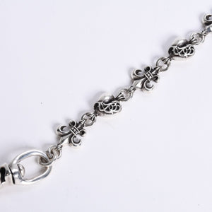 CHROME HEARTS クロムハーツ ショート 2クリップ BSフレア ハートリンク ウォレットチェーン 重量167.32g 全長43cm 美品 中古 4a008225