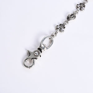 CHROME HEARTS クロムハーツ ショート 2クリップ BSフレア ハートリンク ウォレットチェーン 重量167.32g 全長43cm 美品 中古 4a008225
