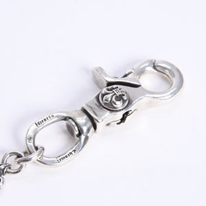 CHROME HEARTS クロムハーツ ショート 2クリップ BSフレア ハートリンク ウォレットチェーン 重量167.32g 全長43cm 美品 中古 4a008225