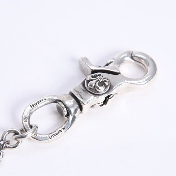 CHROME HEARTS クロムハーツ ショート 2クリップ BSフレア ハートリンク ウォレットチェーン 重量167.32g 全長43cm 美品 中古 4a008225