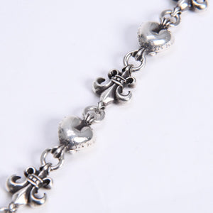 CHROME HEARTS クロムハーツ ショート 2クリップ BSフレア ハートリンク ウォレットチェーン 重量167.32g 全長43cm 美品 中古 4a008225