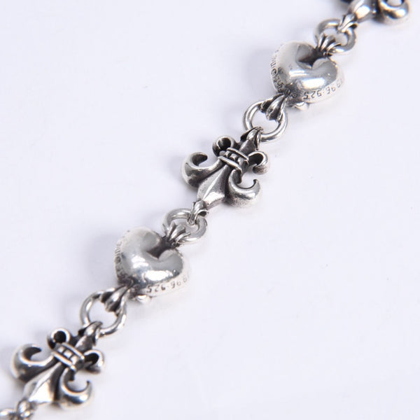 CHROME HEARTS クロムハーツ ショート 2クリップ BSフレア ハートリンク ウォレットチェーン 重量167.32g 全長43cm 美品 中古 4a008225