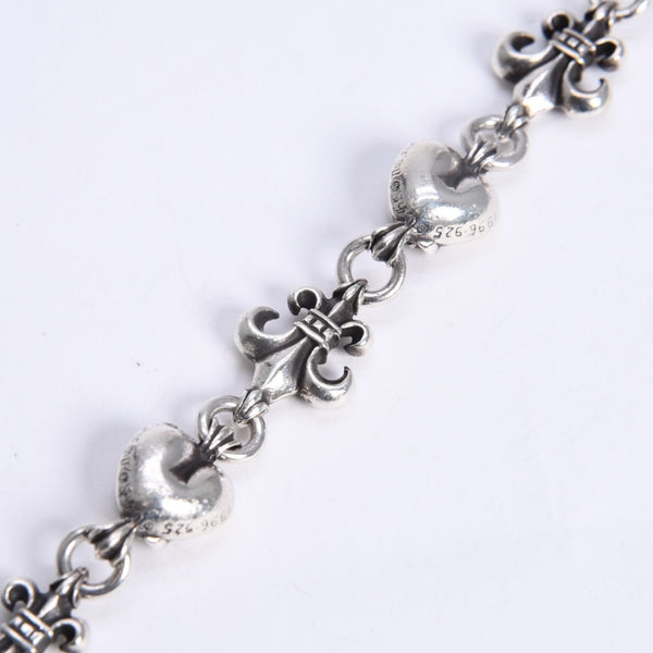 CHROME HEARTS クロムハーツ ショート 2クリップ BSフレア ハートリンク ウォレットチェーン 重量167.32g 全長43cm 美品 中古 4a008225
