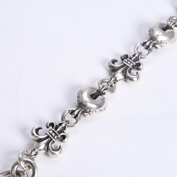 CHROME HEARTS クロムハーツ ショート 2クリップ BSフレア ハートリンク ウォレットチェーン 重量167.32g 全長43cm 美品 中古 4a008225