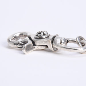CHROME HEARTS クロムハーツ ショート 2クリップ BSフレア ハートリンク ウォレットチェーン 重量167.32g 全長43cm 美品 中古 4a008225