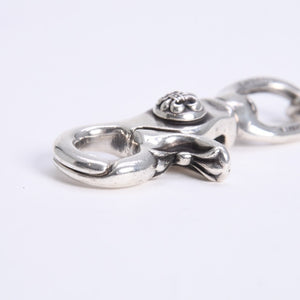 CHROME HEARTS クロムハーツ ショート 2クリップ BSフレア ハートリンク ウォレットチェーン 重量167.32g 全長43cm 美品 中古 4a008225