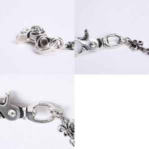 CHROME HEARTS クロムハーツ ショート 2クリップ BSフレア ハートリンク ウォレットチェーン 重量167.32g 全長43cm 美品 中古 4a008225