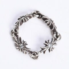 極美品 CHROME HEARTS クロムハーツ TINY E CH PLUS RING タイニーE CHプラス リング 重量約2.46g サイズ9号 アフターダイヤ 中古 4a008134