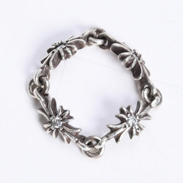 極美品 CHROME HEARTS クロムハーツ TINY E CH PLUS RING タイニーE CHプラス リング 重量約2.46g サイズ9号 アフターダイヤ 中古 4a008134