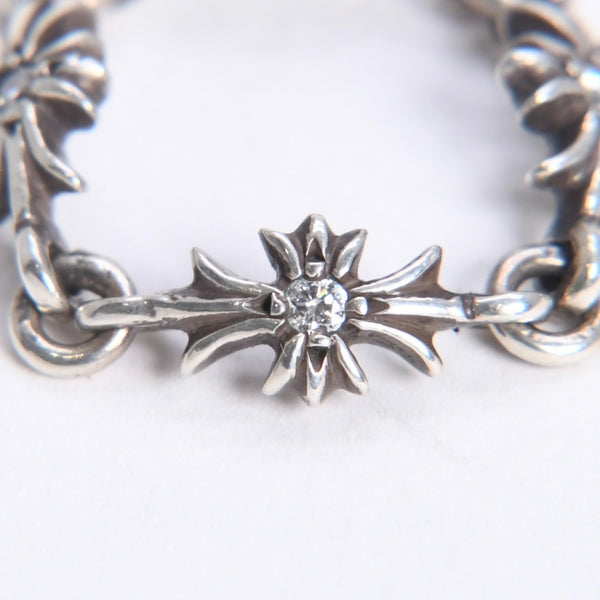 極美品 CHROME HEARTS クロムハーツ TINY E CH PLUS RING タイニーE CHプラス リング 重量約2.46g サイズ9号 アフターダイヤ 中古 4a008134
