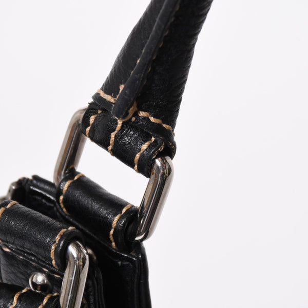 極美品 CHANEL シャネル フリンジ タッセル ショルダーバッグ トートバッグ 8番台 ブラック シルバー金具 中古 4a008259